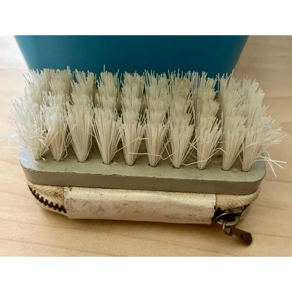 Vintage Made in Austria Leather Travel Sewing Grooming Kit Clothes Brush Cream